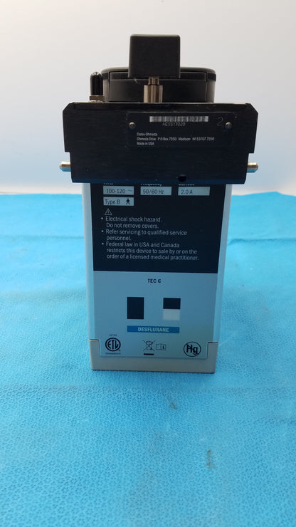Datex-Ohmeda Tec 6 Plus Desflurane Anesthesia Vaporizer