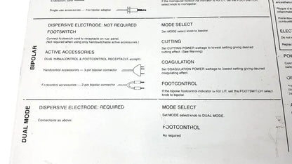 Technical manual page with black text on white paper detailing medical equipment modes and accessories for davol electro medical system 5000