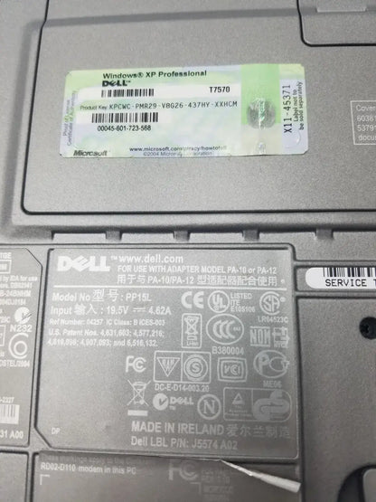Dell Latitude D810 Intel Inside Centrino Model PP15L - Laptop Computer