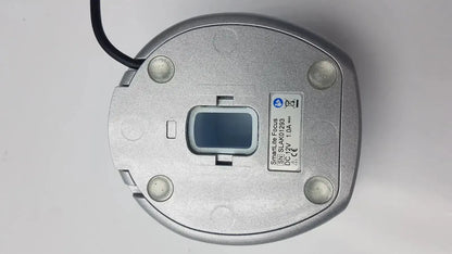 Silver-colored circular computer mouse with matte finish and four feet for dentsply sirona smartlite focus dental curing light