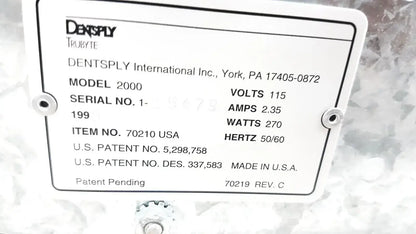 Dentsply TRUBYTE TRIAD 2000 Visible Light Curing Unit