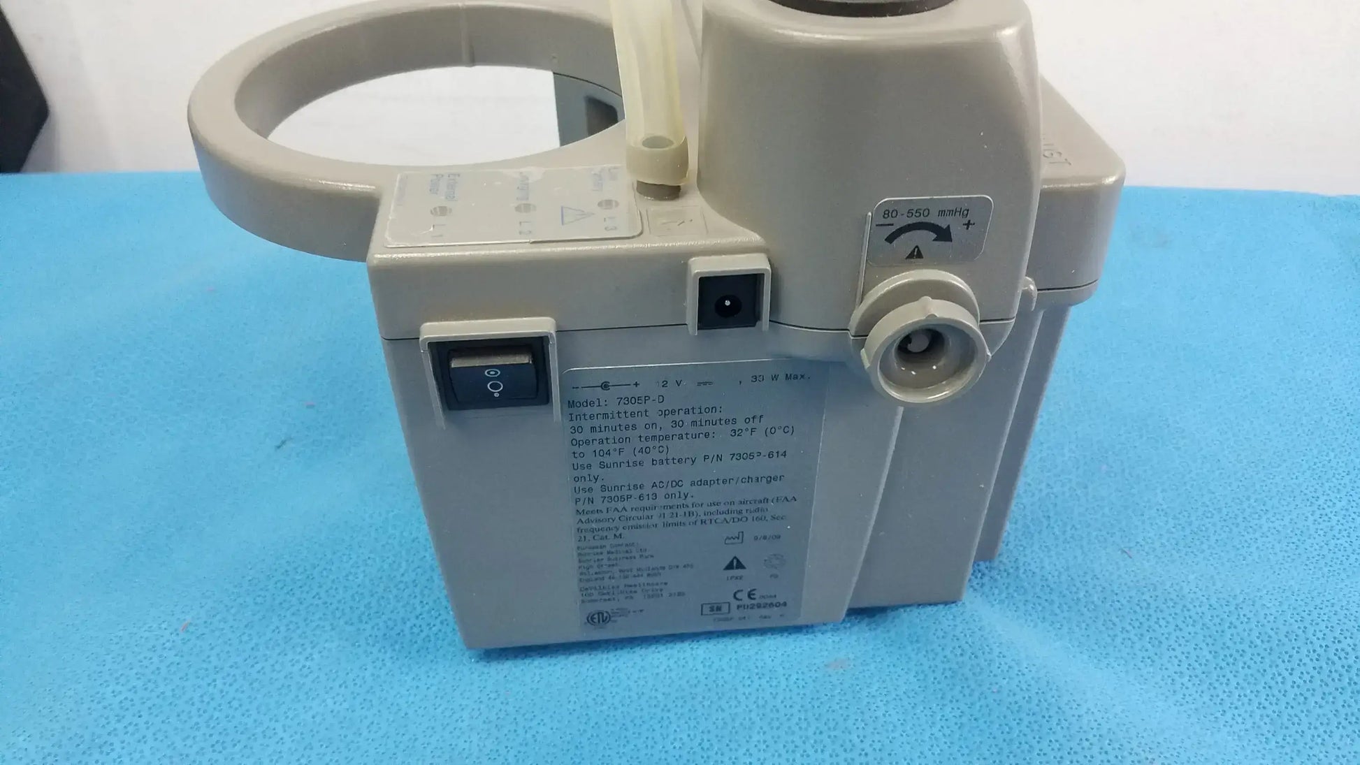 Devilbiss 7305P-D Home Care Vacu-Aide Suction Unit With Power Supply and Bag
