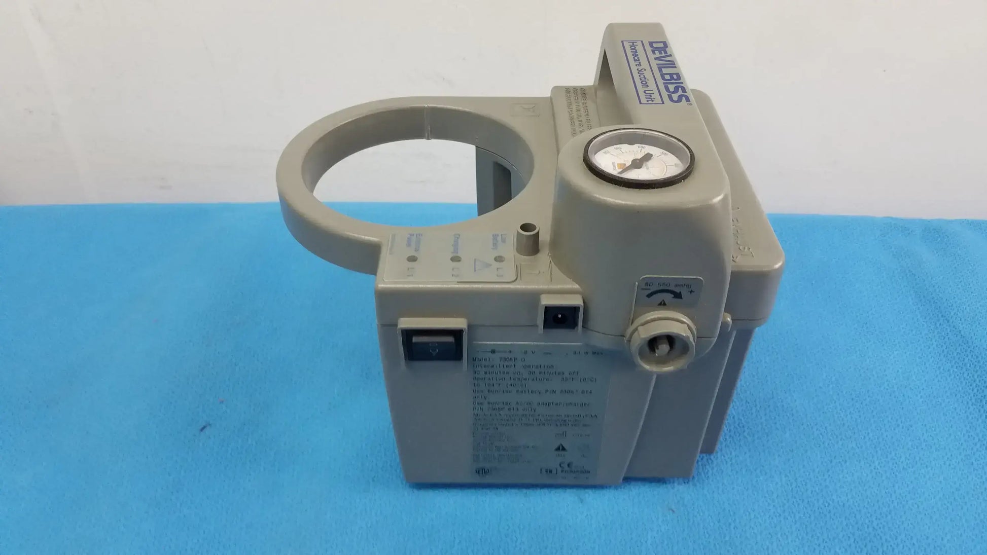 DeVilbiss 7305P-D Homecare Vacu-Aide Suction Unit With Power Supply and Bag