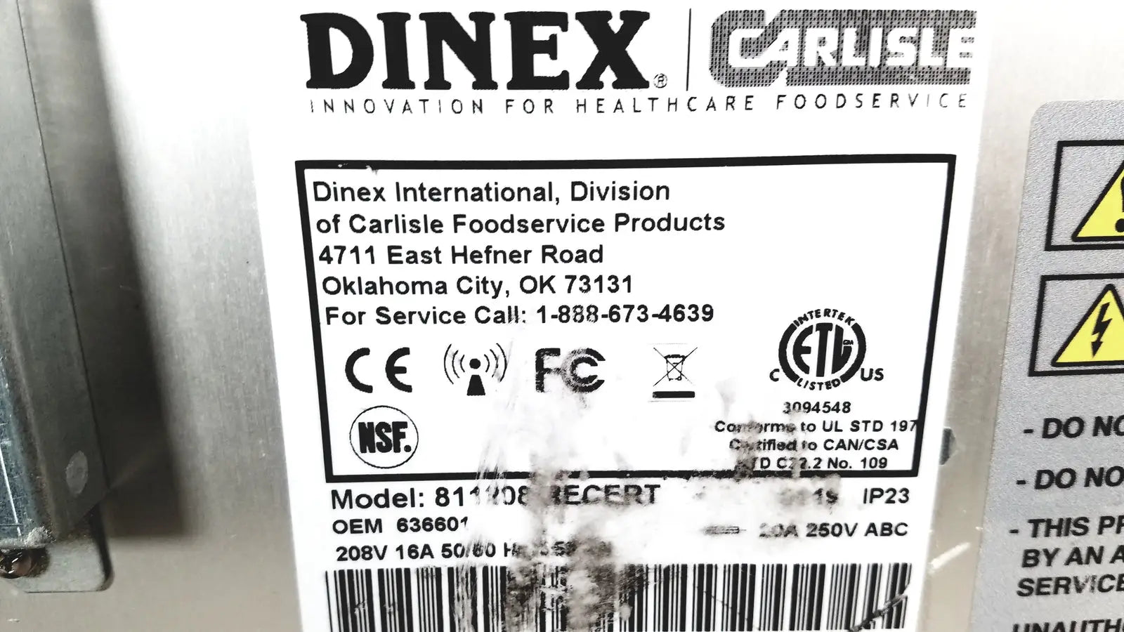 Dinex Carlisle Smart-Therm STS-II Induction Plate Base Warmer
