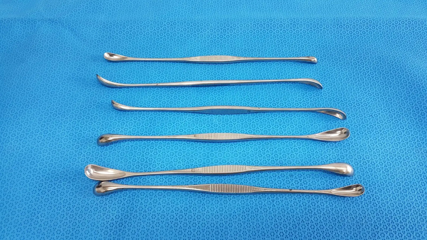 Double Ended Dental Spoon Excavator – Stainless Steel Dental Tool lot of 6