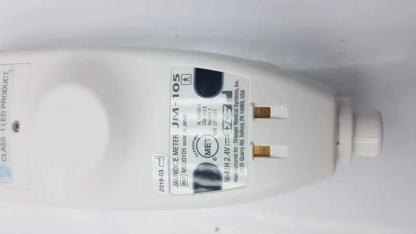 White plastic drager jaundice meter jm-105 led meter with gold electrical contacts by drager medical systems inc