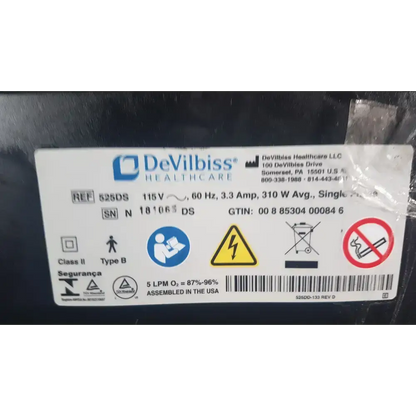 Drive DeVilbiss Ref 525DS 5 Liter Concentrator - Oxygen