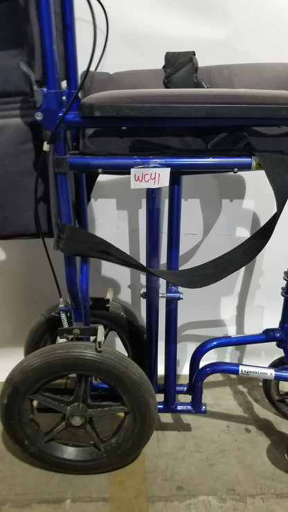 Drive Medical Expedition Folding Manual Wheelchair - Lightweight Black Comfort Seat