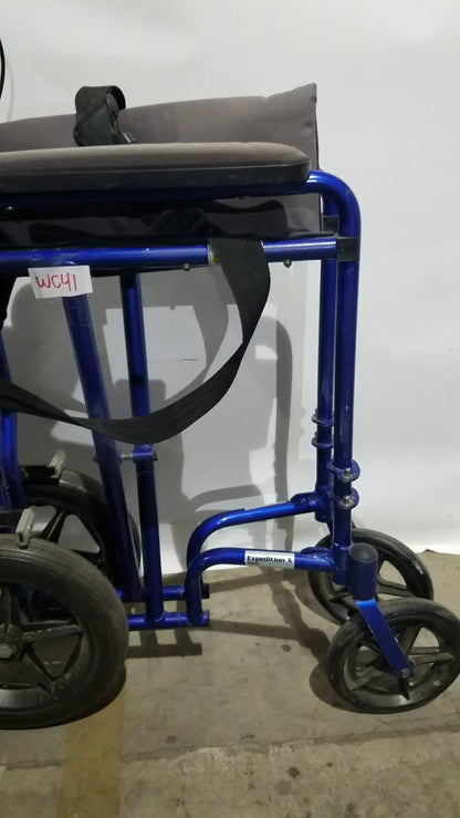 Drive Medical Expedition Folding Manual Wheelchair - Lightweight Black Comfort Seat