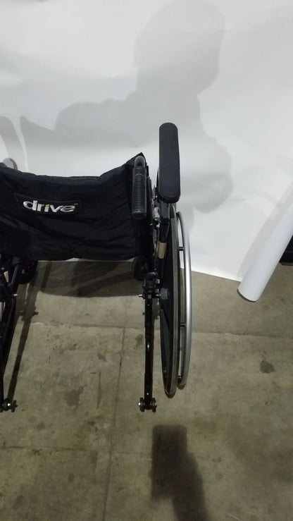 Drive Medical Folding Manual Wheelchair - Black Comfort Seat