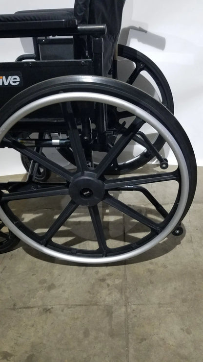 Drive Medical Folding Manual Wheelchair - Black Comfort Seat