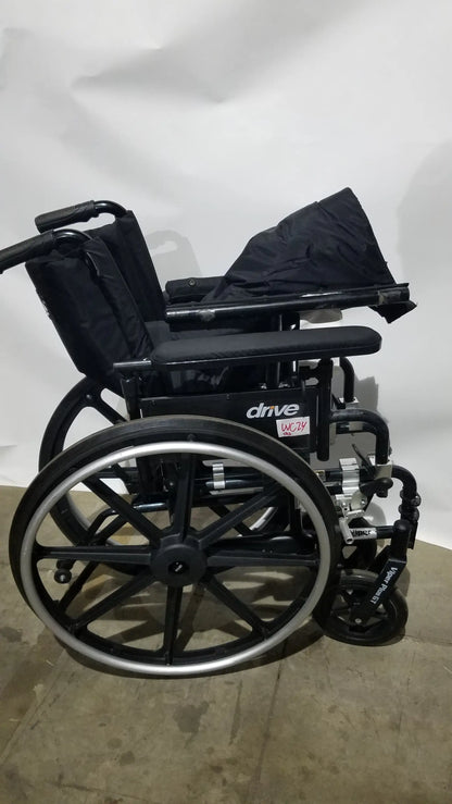 Drive Medical Folding Manual Wheelchair - Black Comfort Seat