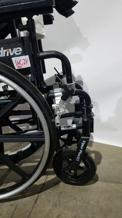 Drive Medical Folding Manual Wheelchair - Black Comfort Seat