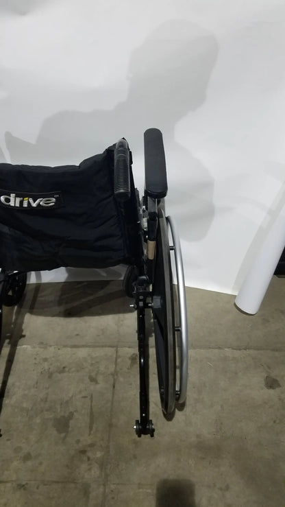 Drive Medical Folding Manual Wheelchair - Black Comfort Seat