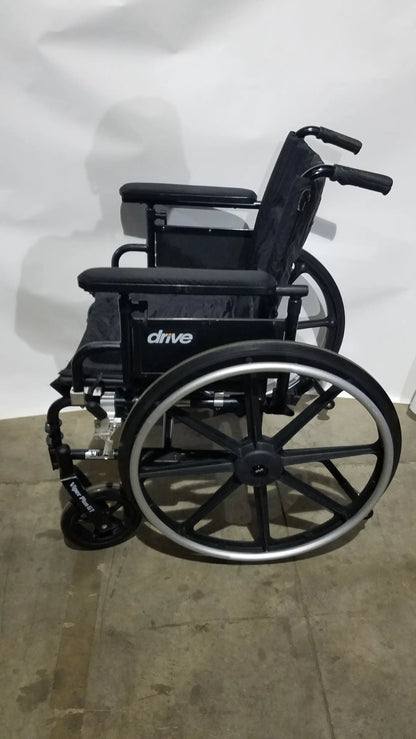 Drive Medical Folding Manual Wheelchair - Black Comfort Seat
