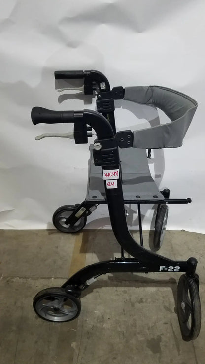 Drive Medical Nitro Euro Rollator Tall Folding Walker 10266BK-T GRAY Adult Seat
