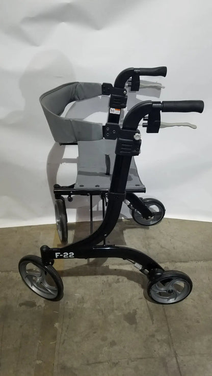 Drive Medical Nitro Euro Rollator Tall Folding Walker 10266BK-T GRAY Adult Seat