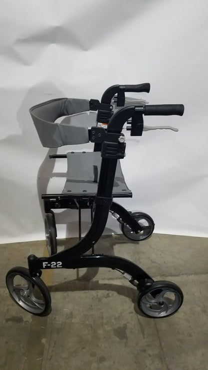 Drive Medical Nitro Euro Rollator Tall Folding Walker 10266BK-T GRAY Adult Seat