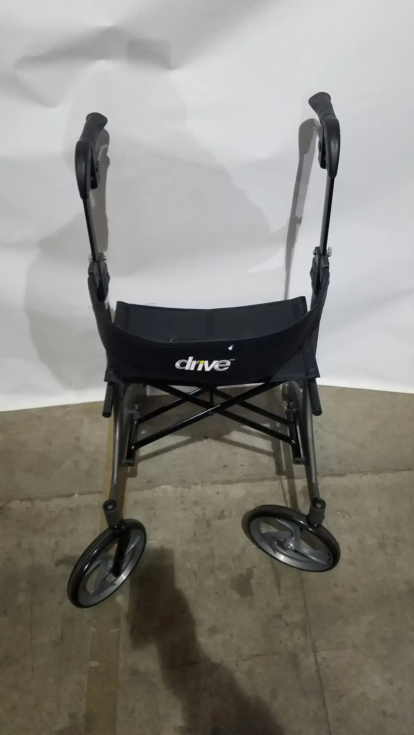 Drive Medical Nitro Folding Rollator Walker - Black Frame with Padded Seat