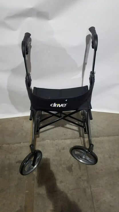 Drive Medical Nitro Folding Rollator Walker - Black Frame with Padded Seat