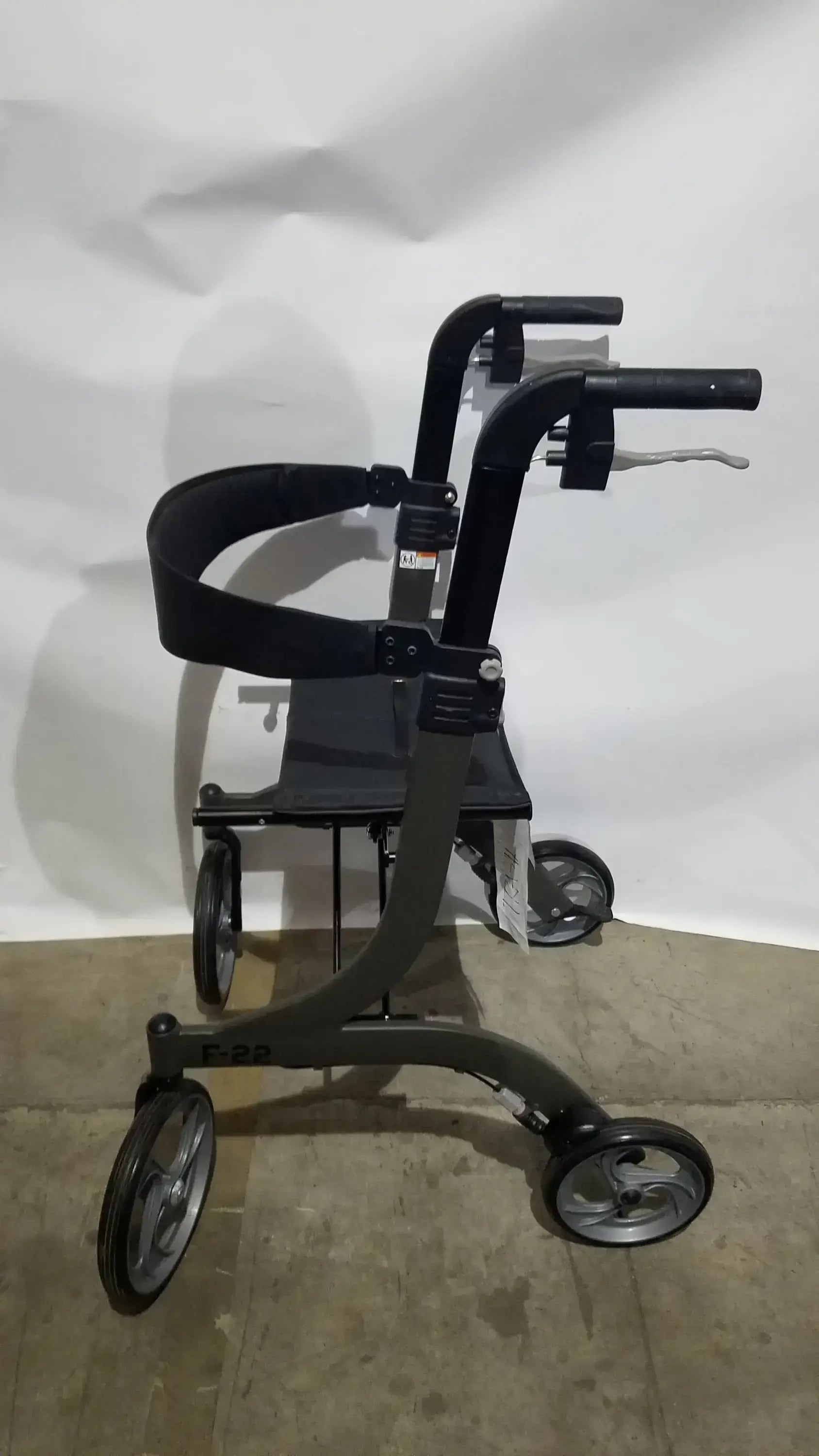 Drive Medical Nitro Folding Rollator Walker - Black Frame with Padded Seat