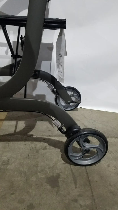 Drive Medical Nitro Folding Rollator Walker - Black Frame with Padded Seat