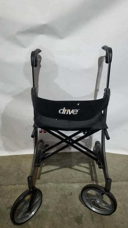 Drive Medical Nitro Folding Rollator Walker - Black Frame with Padded Seat