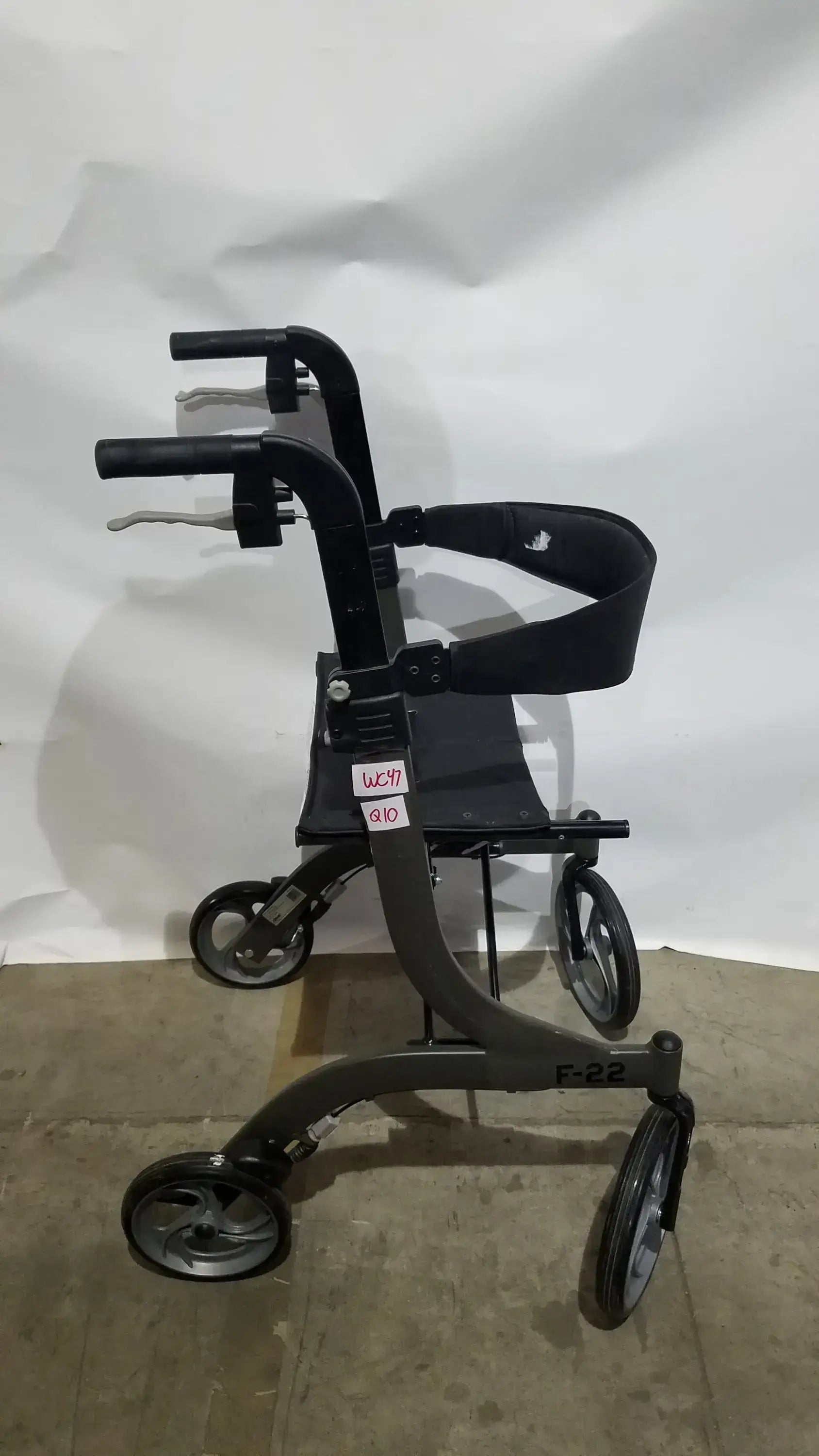 Drive Medical Nitro Folding Rollator Walker - Black Frame with Padded Seat