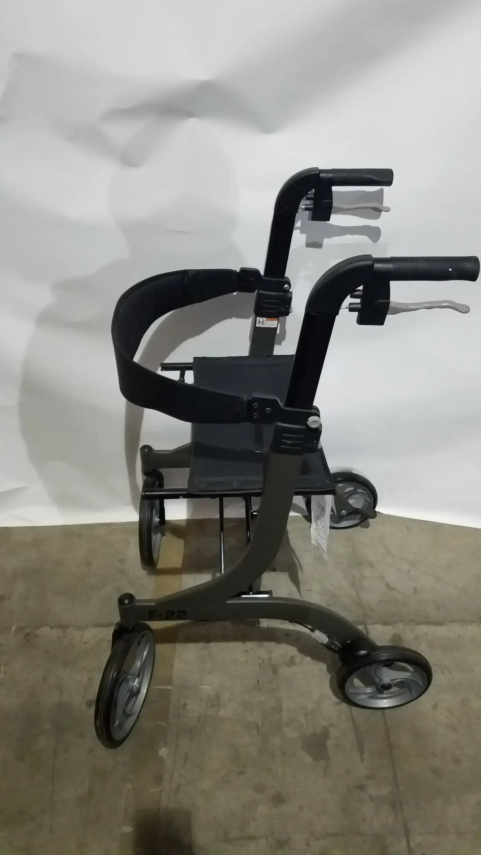 Drive Medical Nitro Folding Rollator Walker - Black Frame with Padded Seat
