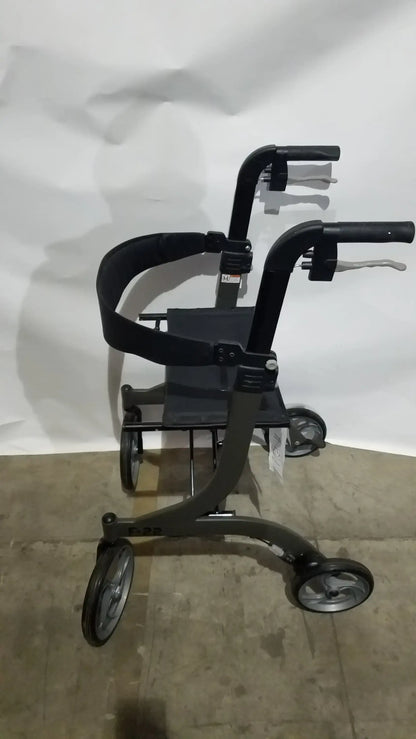 Drive Medical Nitro Folding Rollator Walker - Black Frame with Padded Seat