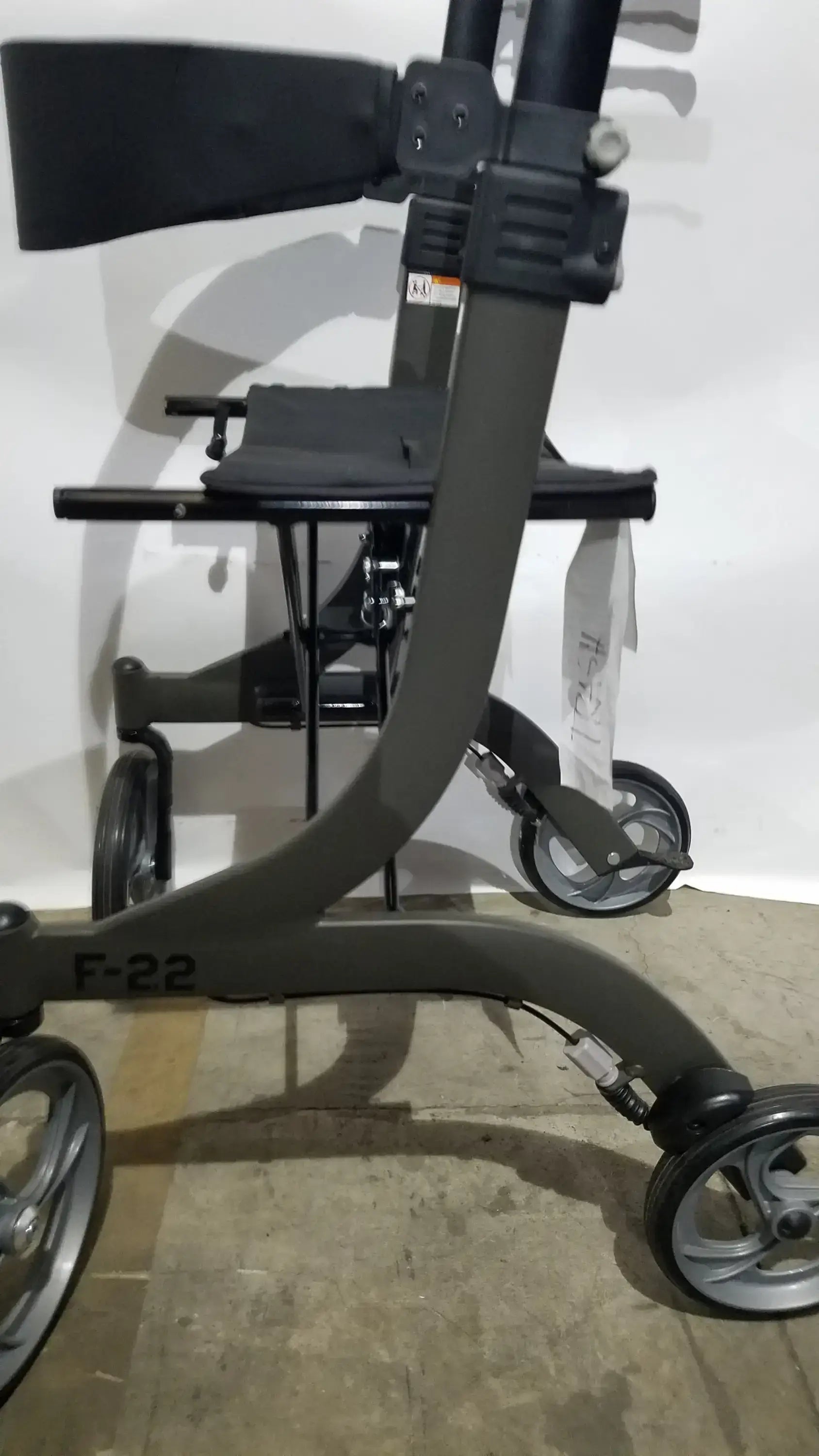 Drive Medical Nitro Folding Rollator Walker - Black Frame with Padded Seat