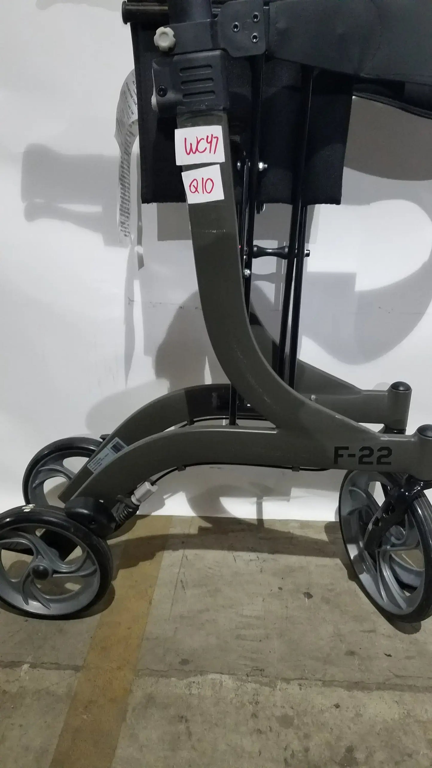Drive Medical Nitro Folding Rollator Walker - Black Frame with Padded Seat