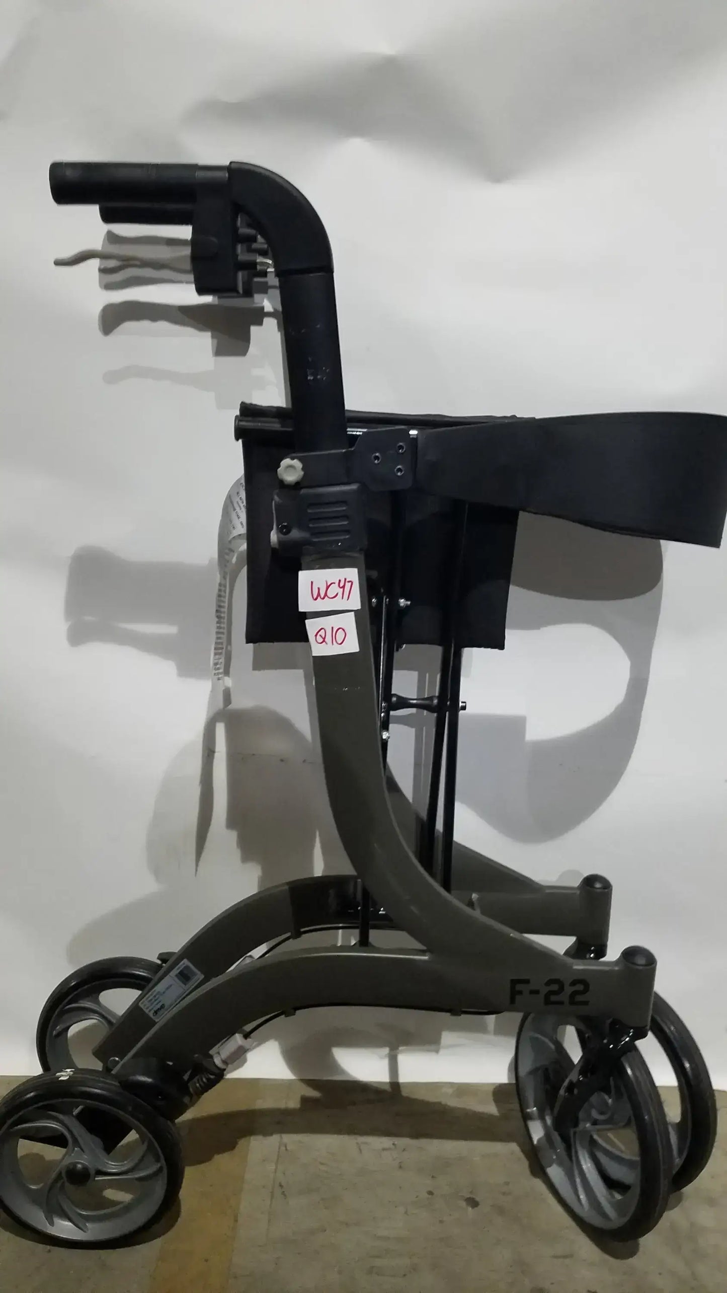 Drive Medical Nitro Folding Rollator Walker - Black Frame with Padded Seat