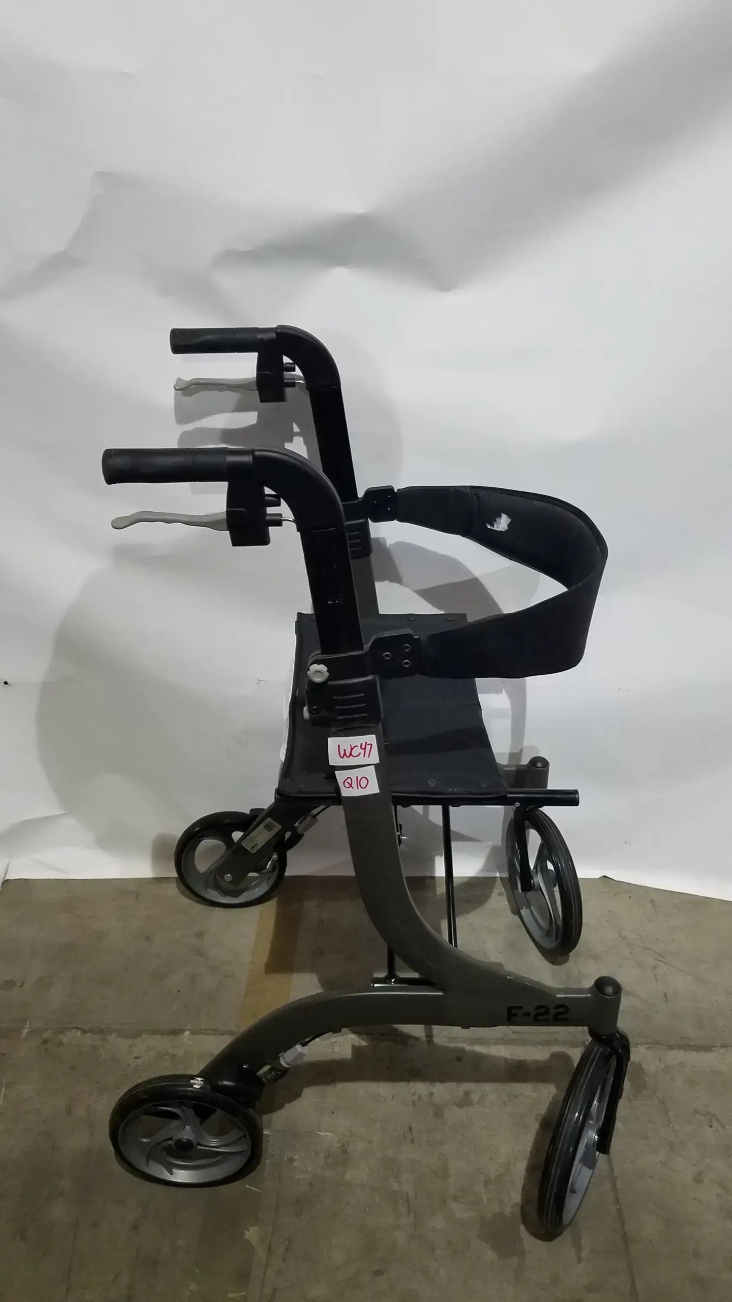 Drive Medical Nitro Folding Rollator Walker - Black Frame with Padded Seat