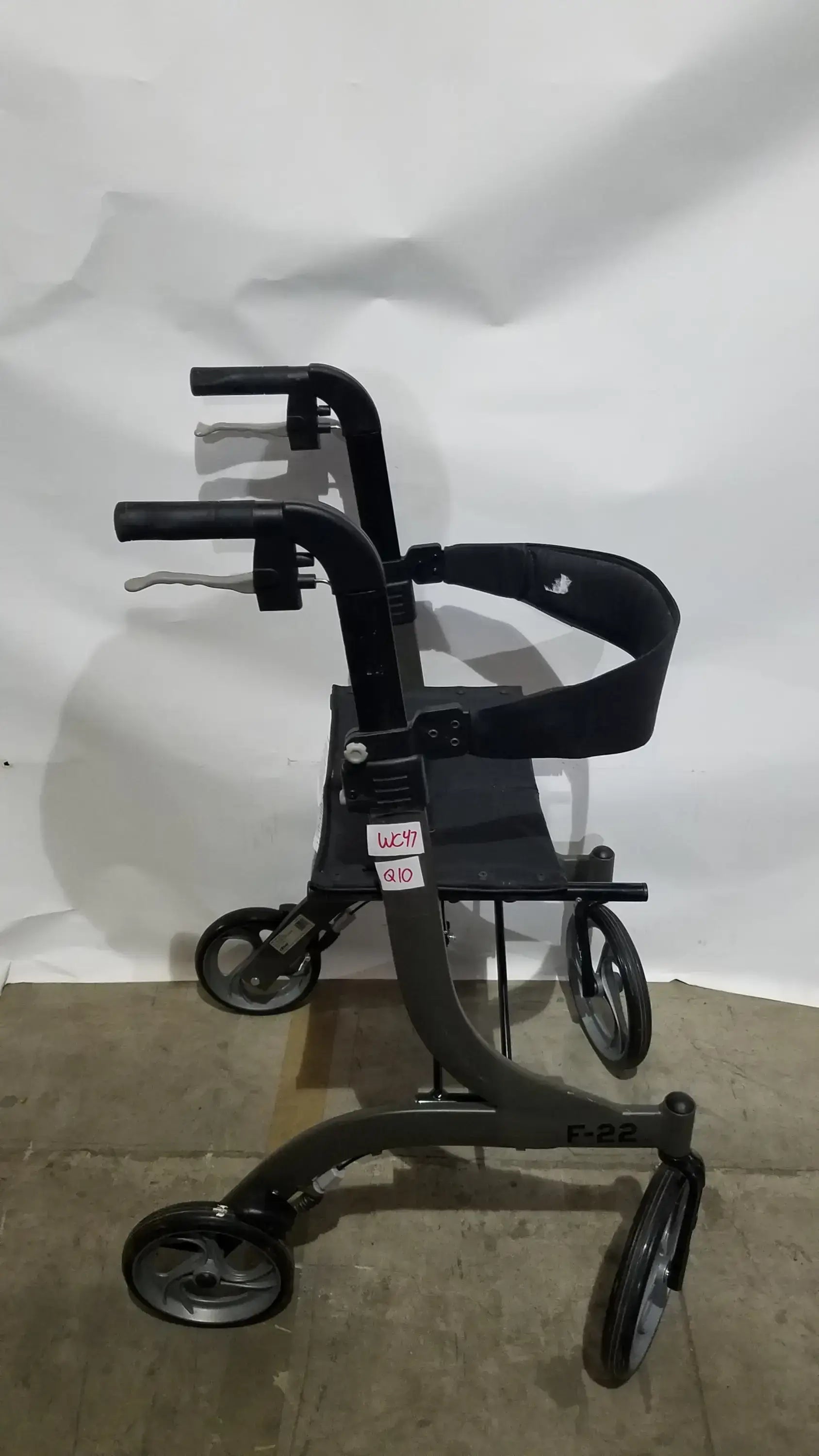 Drive Medical Nitro Folding Rollator Walker - Black Frame with Padded Seat