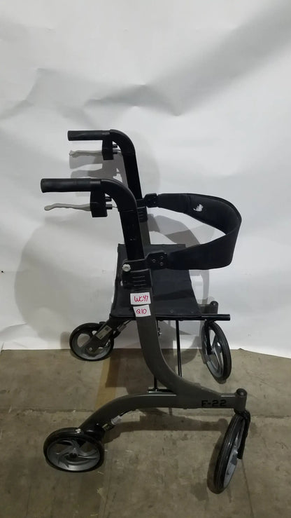 Drive Medical Nitro Folding Rollator Walker - Black Frame with Padded Seat