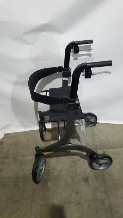 Drive Medical Nitro Folding Rollator Walker - Black Frame with Padded Seat