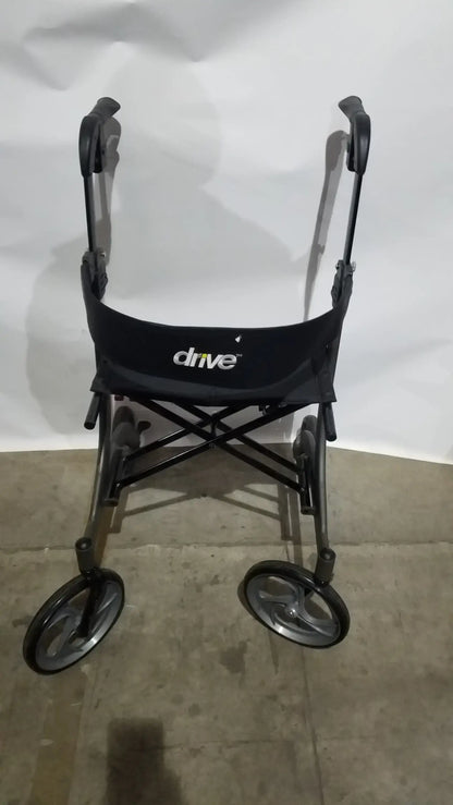 Drive Medical Nitro Folding Rollator Walker - Black Frame with Padded Seat