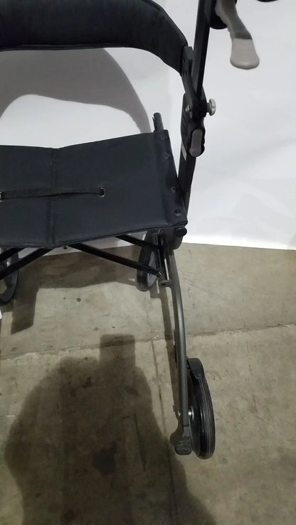 Drive Medical Nitro Folding Rollator Walker - Black Frame with Padded Seat