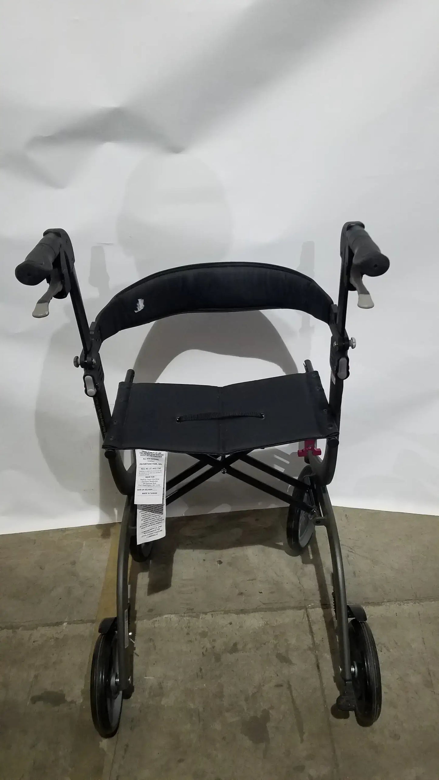 Drive Medical Nitro Folding Rollator Walker - Black Frame with Padded Seat