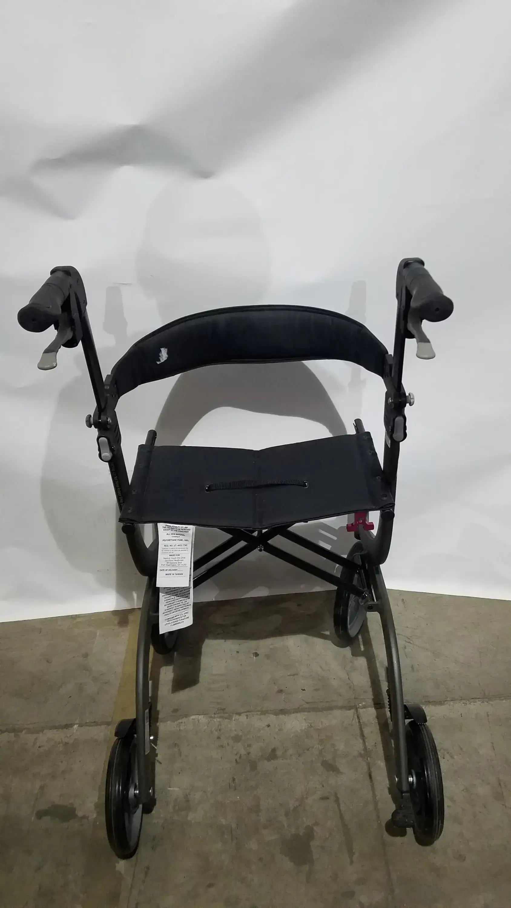 Drive Medical Nitro Folding Rollator Walker - Black Frame with Padded Seat