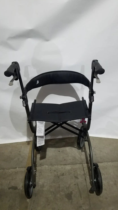 Drive Medical Nitro Folding Rollator Walker - Black Frame with Padded Seat
