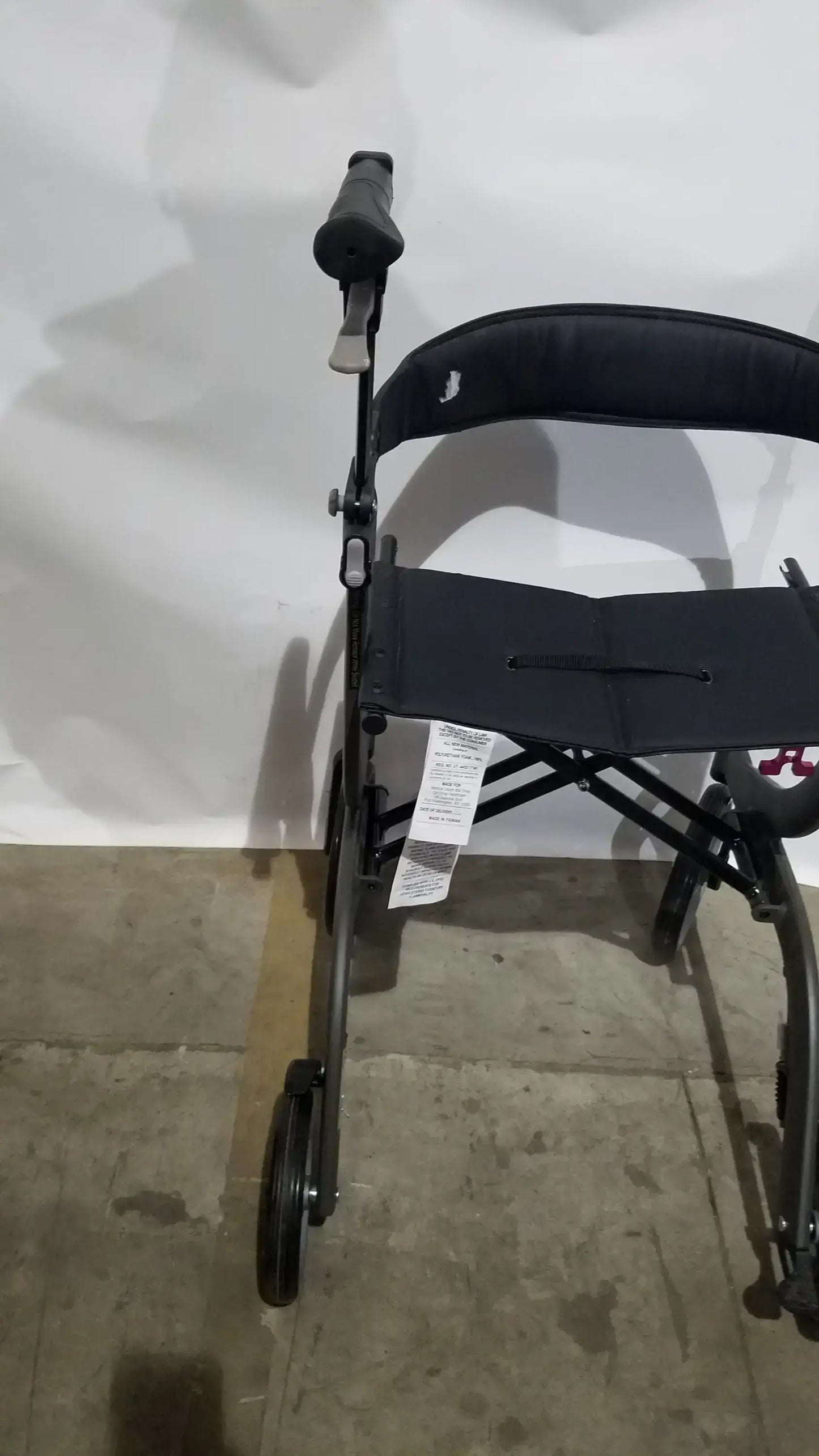 Drive Medical Nitro Folding Rollator Walker - Black Frame with Padded Seat