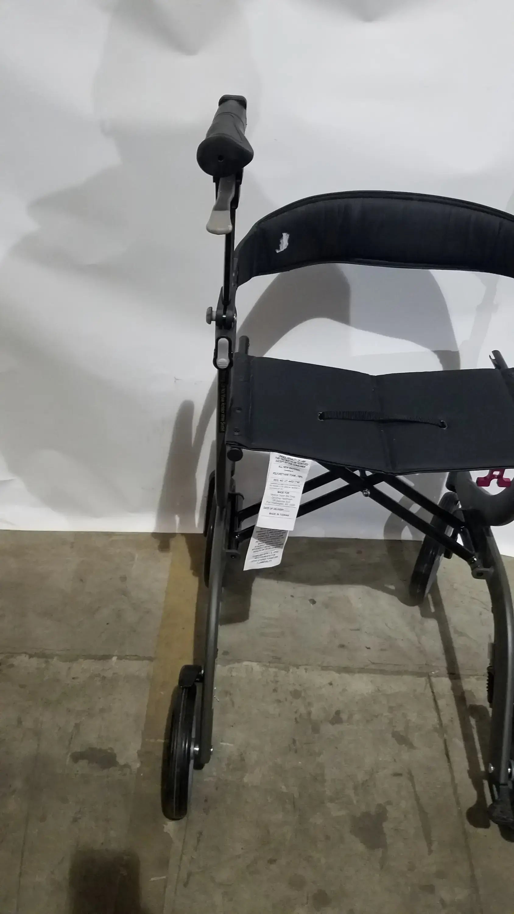 Drive Medical Nitro Folding Rollator Walker - Black Frame with Padded Seat