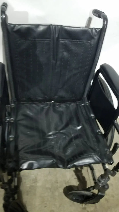 Drive Medical Silver Sport 2 Folding Wheelchair Lightweight Black Cushion Seat