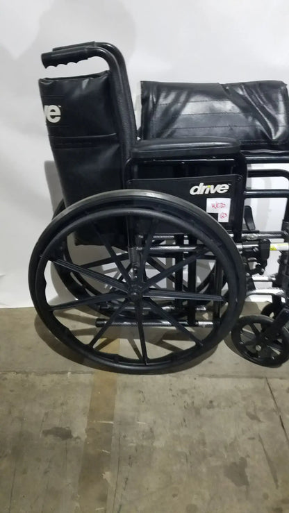 Drive Medical Silver Sport 2 Folding Wheelchair Lightweight Black Cushion Seat