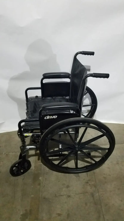 Drive Medical Silver Sport 2 Folding Wheelchair Lightweight Black Cushion Seat