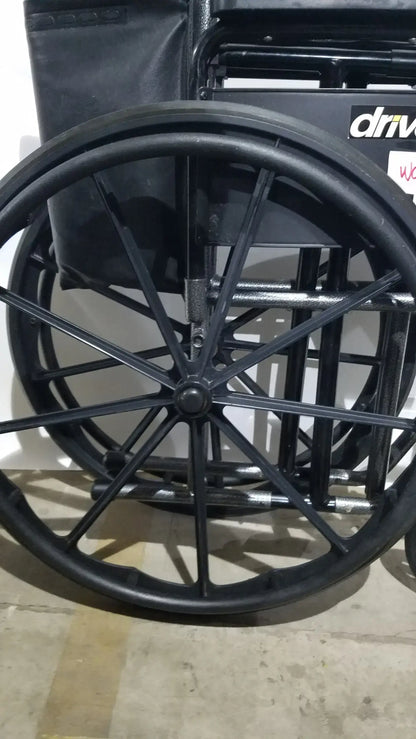 Drive Medical Silver Sport 2 Folding Wheelchair Lightweight Black Cushion Seat