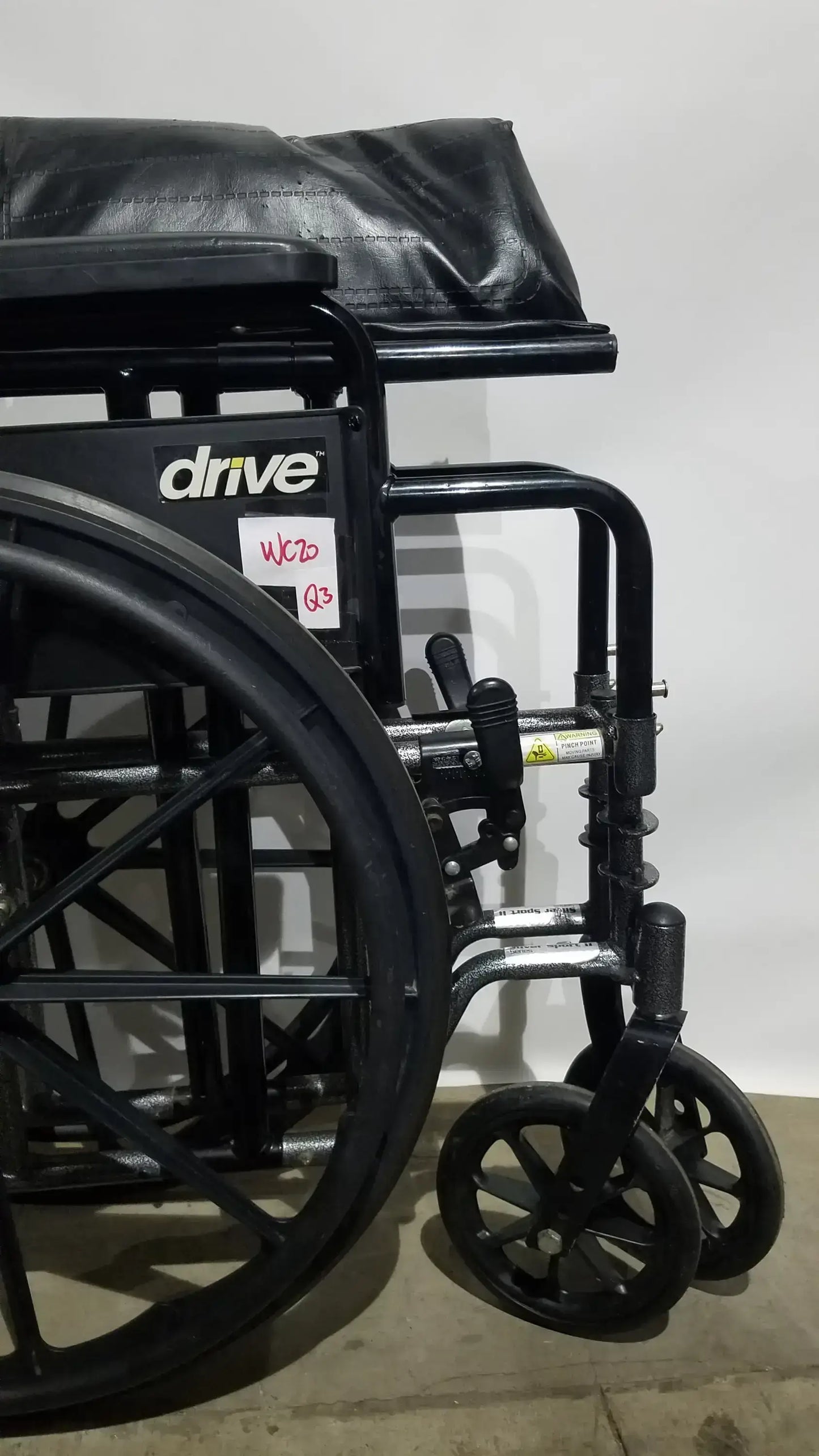 Drive Medical Silver Sport 2 Folding Wheelchair Lightweight Black Cushion Seat