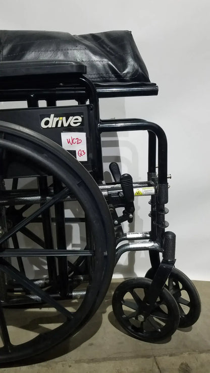 Drive Medical Silver Sport 2 Folding Wheelchair Lightweight Black Cushion Seat